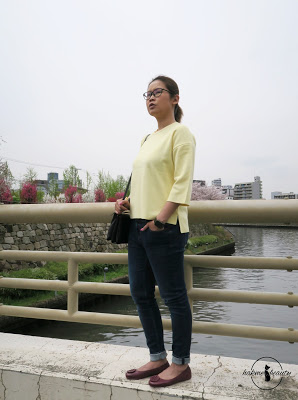 Osaka One Day Outfit Ft. Korean Top, Celine Trio and Tory Burch Minnie Travel Ballet Flats