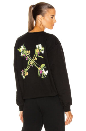 Off White Flock Arrow Regular Crewneck Sweatshirt